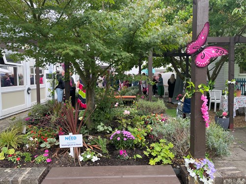 Wokingham Hospital sensory garden flower beds and butterflies